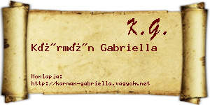Kármán Gabriella névjegykártya