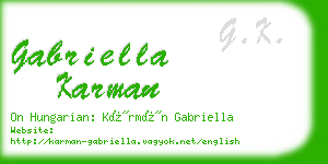 gabriella karman business card